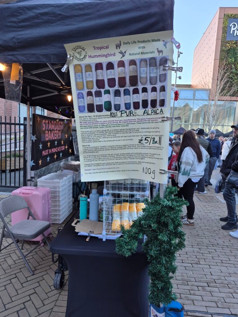 Side View of Christmas Market Stall in Chester